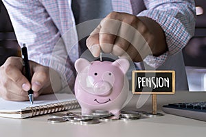 man think save Positive pension Happiness money saving for Reti