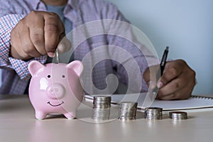 man think save Positive pension Happiness money saving for Reti