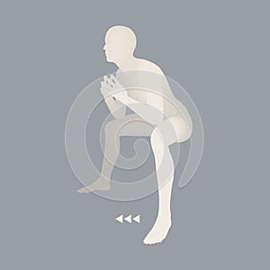 Man in a Thinker Pose. 3D Model of Man. Business, Science, Psychology or Philosophy Vector Illustration