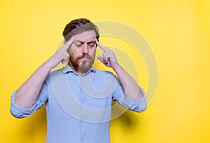Man thinking face expression.Creative people, mindfulness