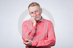 Man thinking about his problems, expressing some doubts