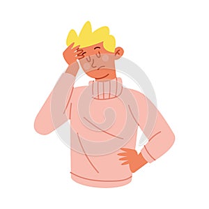 man thinking illustration