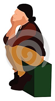 Man thinking, illustration, vector