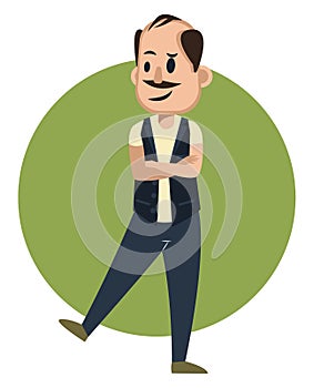 Man thinking, illustration, vector