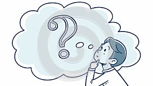 Man Thinking with Question Mark, Pondering Problem Solving Vector, vector design Generative AI