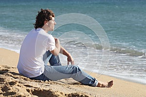 Man thinking and watching the sea
