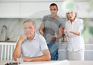 Man thinks how to resolve conflict with wife and son