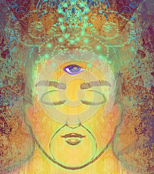 Man with third eye, psychic supernatural senses