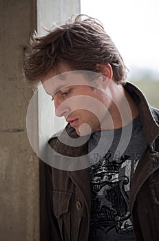 Man in Thirties Looking Contemplative