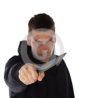 Man threatening with knife photo