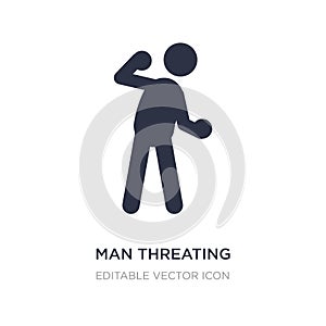 man threating with his fist icon on white background. Simple element illustration from Sports concept