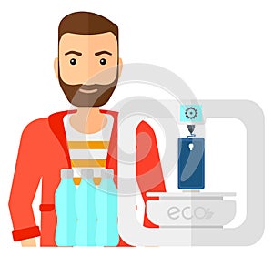 Man with three D printer