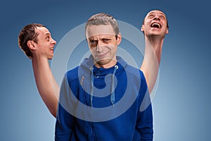 Man with three heads