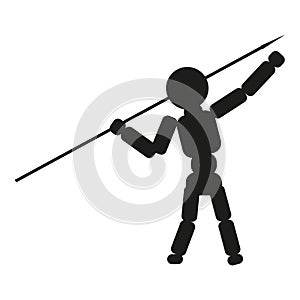 Man Thrower spear sign illustration. Vector. Black icon on white background.