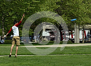 Man Throwing a Flying Disc