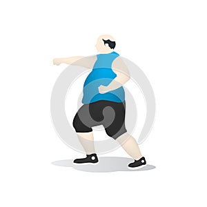 man throwing punch. Vector illustration decorative design