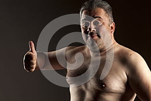 Man with thumb up