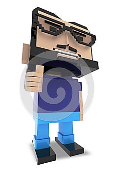 Man with thumb up high resolution 3d render