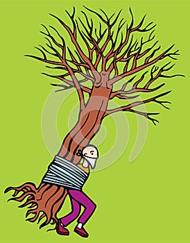 Man Tied to Tree