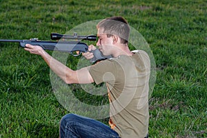 Man took aim with your sniper rifle