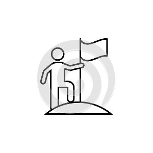 man is on top icon. Element of sturt up icon for mobile concept and web apps. Thin line man is on top icon can be used for web and