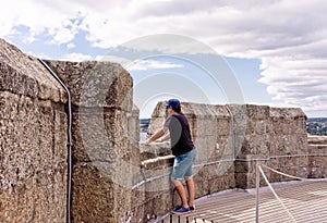 Man on Top of the Pendennis Castle keep