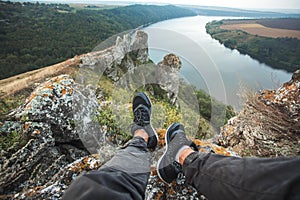 Man on a top of rock
