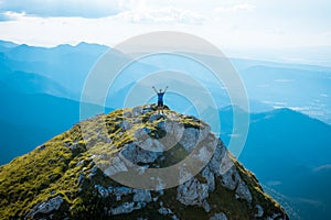 Man on the top of a rock