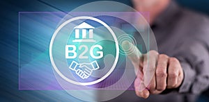 Man touching a b2g concept