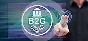 Man touching a b2g concept
