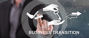 Man touching a business transition concept photo