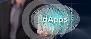 Man touching a dapps concept