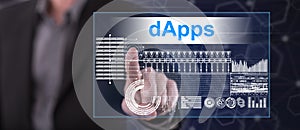 Man touching a dapps concept