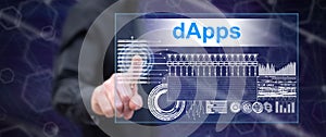Man touching a dapps concept