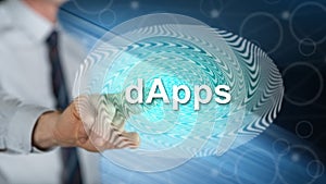 Man touching a dapps concept