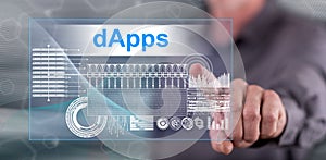 Man touching a dapps concept