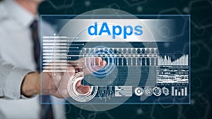 Man touching a dapps concept