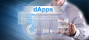 Man touching a dapps concept