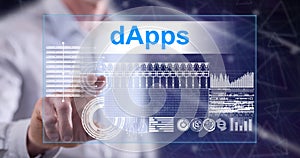 Man touching a dapps concept
