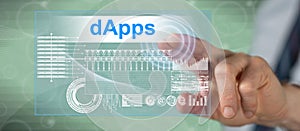 Man touching a dapps concept
