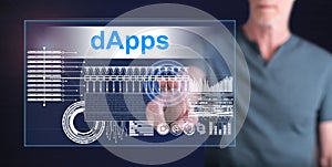 Man touching a dapps concept