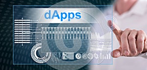 Man touching a dapps concept