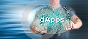 Man touching a dapps concept