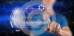 Man touching a data transfer concept