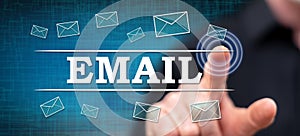 Man touching an e-mail concept