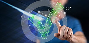 Man touching a validation concept