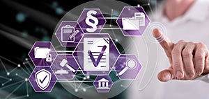 Man touching a validation concept