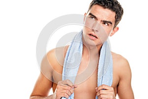 Man with towel