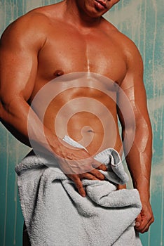 Man with towel