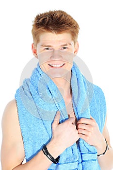 Man toweling after shower